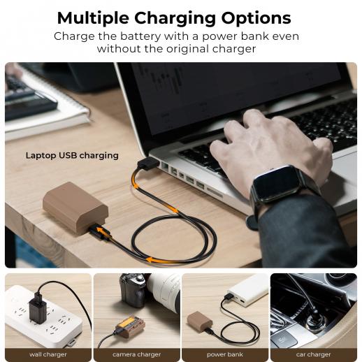 NP-FZ100 Battery with USB Type C Fast Charging, 2280mAh Camera Battery for Sony A7iii, Alpha A7R3, A6600, A7R IV, Alpha a9 II, No Charger Needed NP-FZ100 Battery with USB Type C Fast Charging, 2280mAh Camera Battery for Sony A7iii, Alpha A7R3, A6600, A7R IV, Alpha a9 II, No Charger Needed
